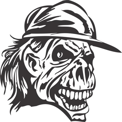 طرح جمجمه با کلاه - skull with cap - برای دستگاه CNC چوب و لیزر (سی ان سی)
