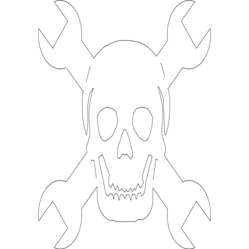 طرح آچار اسکلت - skull wrench - برای دستگاه CNC چوب و لیزر (سی ان سی)