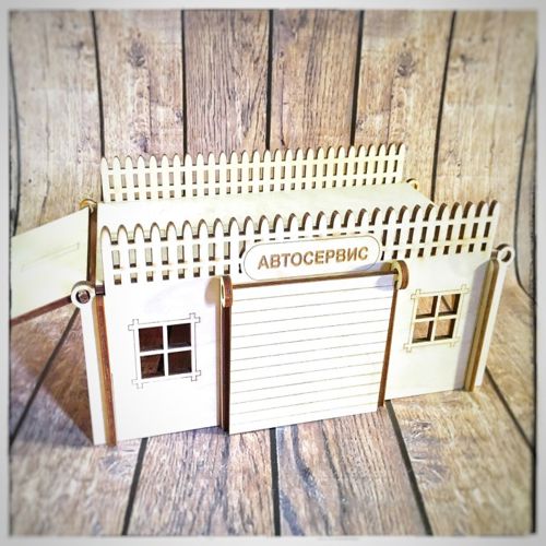 طرح نقاشی ایستگاه خدمات خودرو کوچک برای برش لیزری خودرو - small car service station drawing for laser cut ve - برای دستگاه CNC چوب و لیزر (سی ان سی)