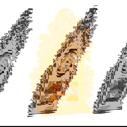 طرح خانه ساعت چوبی کوچک [ 397/0 /0 ] - small wooden clock house - برای دستگاه CNC چوب و لیزر (سی ان سی)