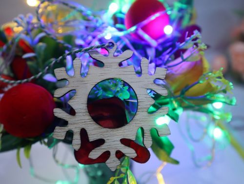 طرح دانه برف کریسمس تزئینات برش لیزری - snowflake christmas ornament laser cut ve - برای دستگاه CNC چوب و لیزر (سی ان سی)