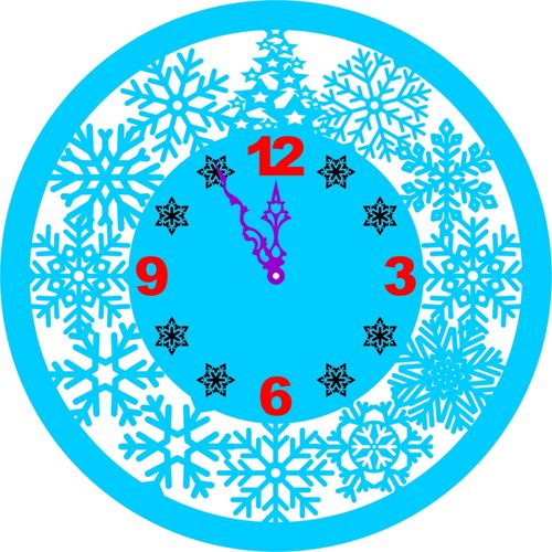 طرح ساعت برف دانه - snowflake clock ve - برای دستگاه CNC چوب و لیزر (سی ان سی)