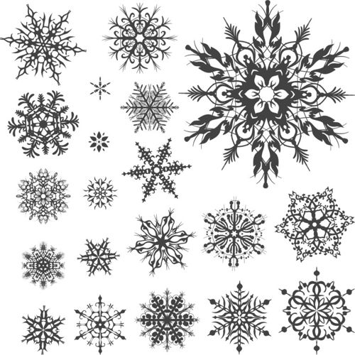 طرح برش لیزری مجموعه دانه برف - snowflake set for laser cutting ve - برای دستگاه CNC چوب و لیزر (سی ان سی)