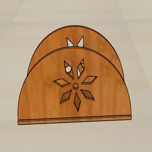طرح دانه‌های برف تزئینات کریسمس جا دستمال میلی‌متری برش لیزری - snowflaks christmas ornaments napkin holder 3mm laser cut - برای دستگاه CNC چوب و لیزر (سی ان سی)