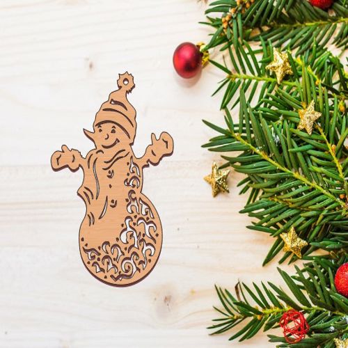 طرح آدم برفی کریسمس تزئینات برش لیزری - snowman christmas decorations laser cut ve - برای دستگاه CNC چوب و لیزر (سی ان سی)
