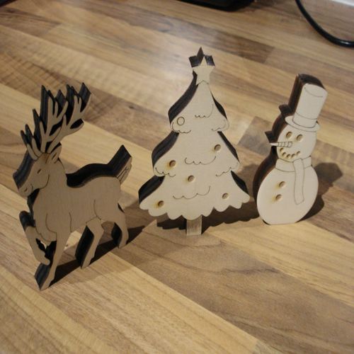طرح آدم برفی کریسمس تزئینات لیزری - snowman christmas ornaments laser cut ve - برای دستگاه CNC چوب و لیزر (سی ان سی)