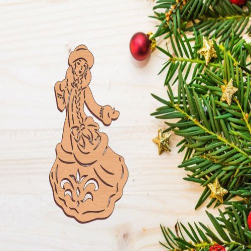 طرح تزیینات برش لیزری کریسمس شاهزاده برف - snow princess christmas decorations laser cut ve - برای دستگاه CNC چوب و لیزر (سی ان سی)