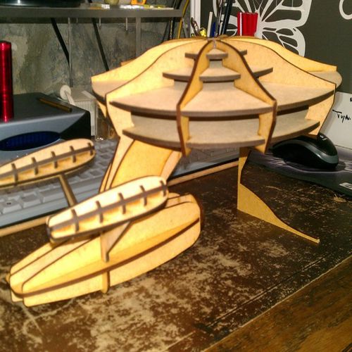 طرح سفینه فضایی سه بعدی معما - space ship 3d puzzle - برای دستگاه CNC چوب و لیزر (سی ان سی)