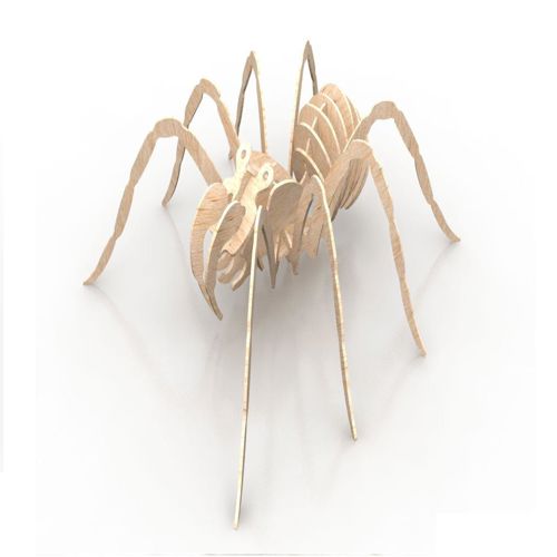 طرح عنکبوت چوبی حشره 3D پازل 6mm - spider 6mm wood insect 3d puzzle - برای دستگاه CNC چوب و لیزر (سی ان سی)