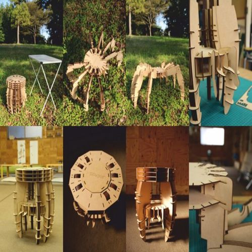 طرح صندلی عنکبوتی برای برش لیزری - spider chair for laser cut ve - برای دستگاه CNC چوب و لیزر (سی ان سی)