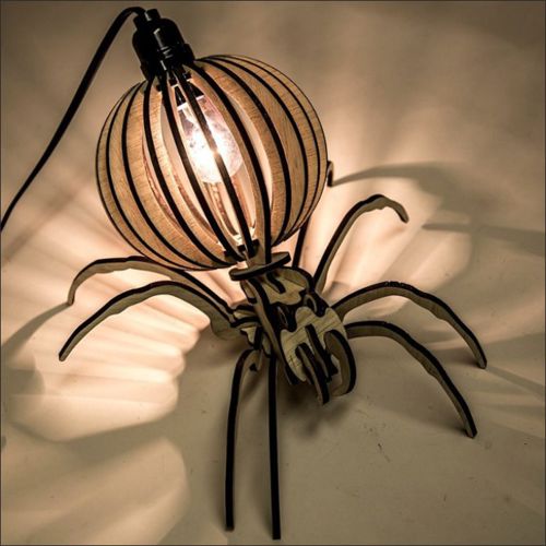 طرح قالب لامپ رومیزی عنکبوتی الگو - spider desktop lamp template - برای دستگاه CNC چوب و لیزر (سی ان سی)