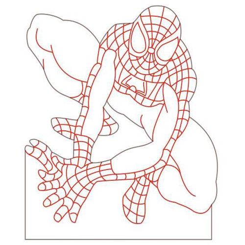 طرح مرد عنکبوتی به رهبری توهم - spider man led illusion ve - برای دستگاه CNC چوب و لیزر (سی ان سی)