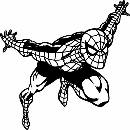 طرح مرد عنکبوتی سیلوئت لیزر - spiderman silhouette laser cut - برای دستگاه CNC چوب و لیزر (سی ان سی)