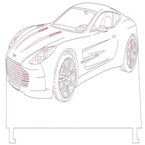 طرح ماشین ورزشی led illusion - sport car led illusion ve - برای دستگاه CNC چوب و لیزر (سی ان سی)
