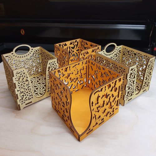 طرح جا دستمال مربعی برای برش لیزری - square napkin holder for laser cutting ve - برای دستگاه CNC چوب و لیزر (سی ان سی)