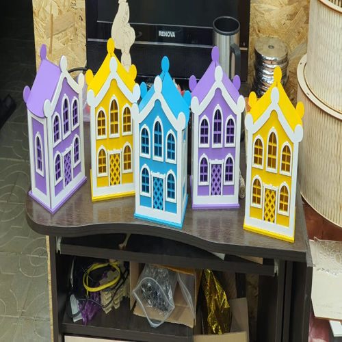 طرح قالب‌های خانه عروسکی با پایه تزئینی - stand decoration doll house templates - برای دستگاه CNC چوب و لیزر (سی ان سی)
