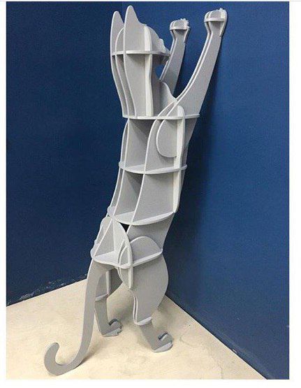 طرح ایستاده گربه قفسه - standing cat shelf - برای دستگاه CNC چوب و لیزر (سی ان سی)