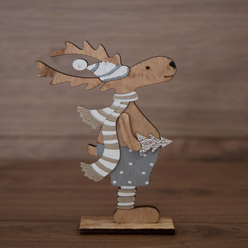طرح گوزن ایستاده تزئینات کریسمس برش لیزری - standing deer christmas decoration laser cut ve - برای دستگاه CNC چوب و لیزر (سی ان سی)