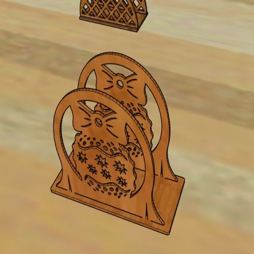 طرح جا دستمال ایستاده تزئینات کریسمس برش لیزری - standing napkin holder christmas ornaments laser cut ve - برای دستگاه CNC چوب و لیزر (سی ان سی)