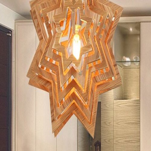 طرح لوستر ستاره‌ای لامپ برای برش لیزری - star chandelier lamp for laser cutting ve - برای دستگاه CNC چوب و لیزر (سی ان سی)