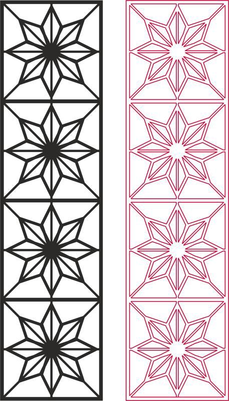 طرح الگوی ستاره وکتور - star pattern vector - برای دستگاه CNC چوب و لیزر (سی ان سی)