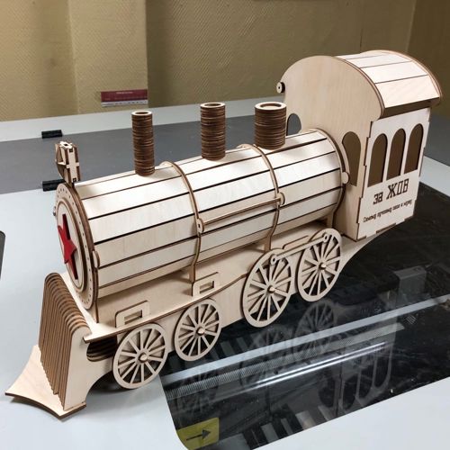 طرح جعبه هدیه قطار بخار برای برش لیزری - steam train gift box for laser cutting - برای دستگاه CNC چوب و لیزر (سی ان سی)