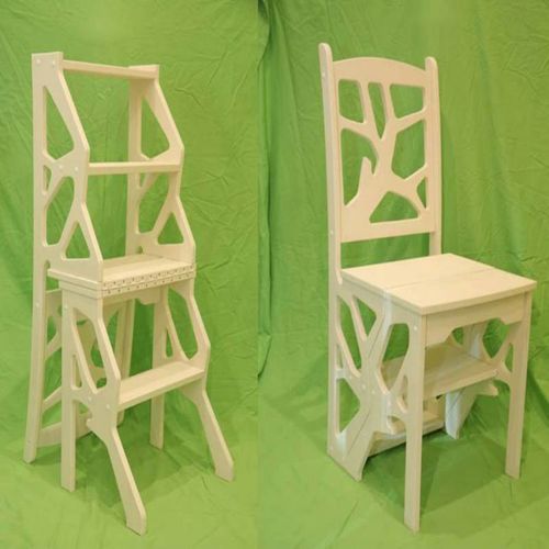 طرح صندلی نردبان تکنیکال - stepladder chair - برای دستگاه CNC چوب و لیزر (سی ان سی)