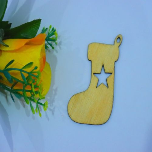 طرح جوراب چوبی کریسمس تزئینات برش لیزری - stocking wooden christmas decoration laser cut ve - برای دستگاه CNC چوب و لیزر (سی ان سی)