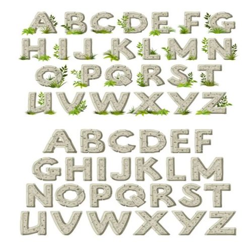 طرح stone-alphabet-set-ve