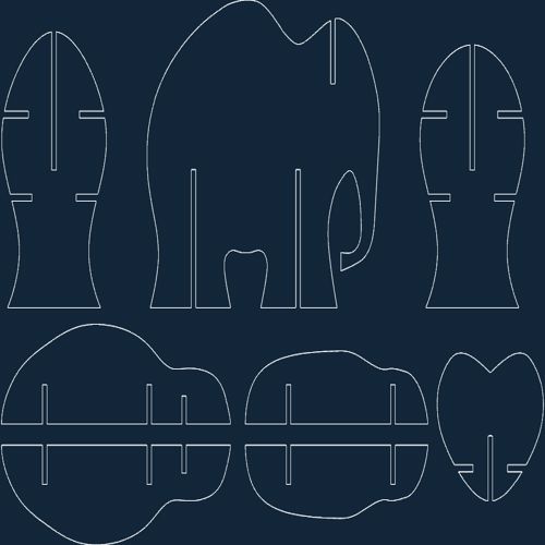طرح ذخیره‌سازی فیل - storage elephant - برای دستگاه CNC چوب و لیزر (سی ان سی)