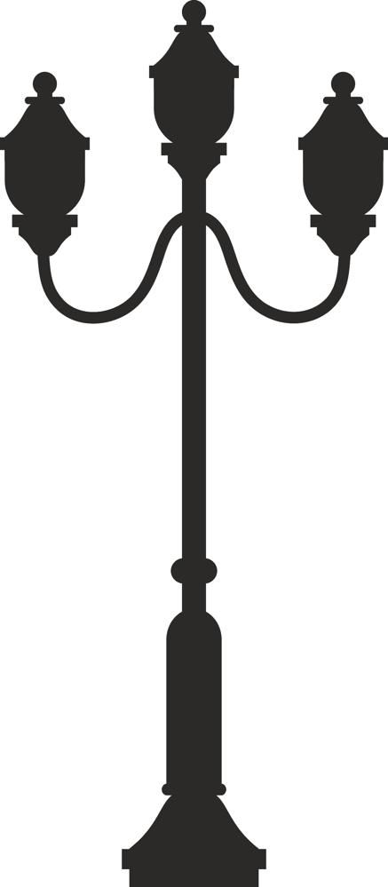 طرح چراغ خیابان شبح - street lamp silhouette - برای دستگاه CNC چوب و لیزر (سی ان سی)