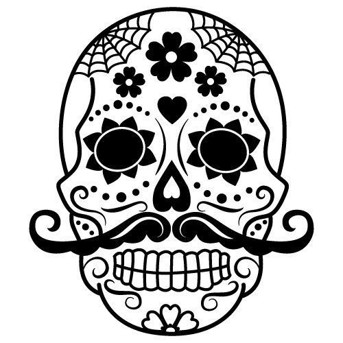طرح روز مردگان با شکر اسکال - sugar skull day of dead - برای دستگاه CNC چوب و لیزر (سی ان سی)