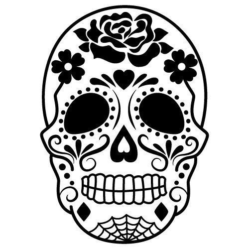 طرح روز مرگ جمجمه شکر - sugar skull day of the dead - برای دستگاه CNC چوب و لیزر (سی ان سی)