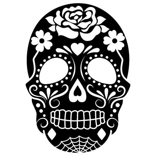 طرح عکس روز مرگ با شکر اسکال سایه - sugar skull day of the dead silhouette - برای دستگاه CNC چوب و لیزر (سی ان سی)