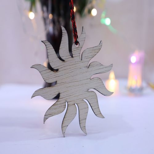 طرح خورشید کریسمس چوبی تزئینی لیزر - sun christmas wooden ornament laser cut ve - برای دستگاه CNC چوب و لیزر (سی ان سی)