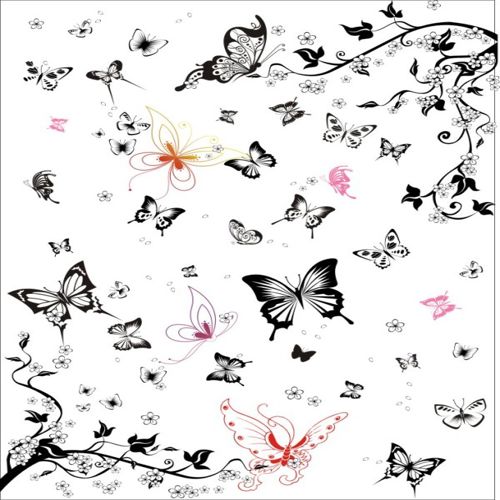 طرح مجموعه پروانه سیاه و سفید فوق العاده برای برش لیزری - super multi black and white butterfly set for laser cut ve - برای دستگاه CNC چوب و لیزر (سی ان سی)