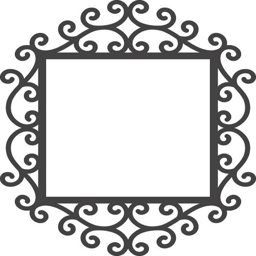 طرح آینه چرخشی قاب - swirly mirror frame - برای دستگاه CNC چوب و لیزر (سی ان سی)