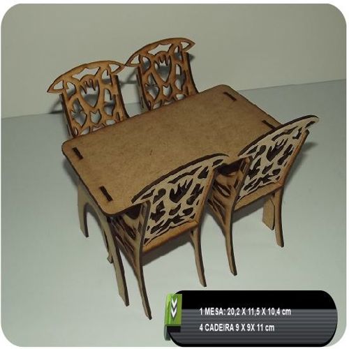 طرح میز و صندلی - table and chairs - برای دستگاه CNC چوب و لیزر (سی ان سی)
