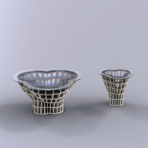طرح میز گرد پیچیده اینچ شکاف شکاف - table round twisted 5in no gap - برای دستگاه CNC چوب و لیزر (سی ان سی)