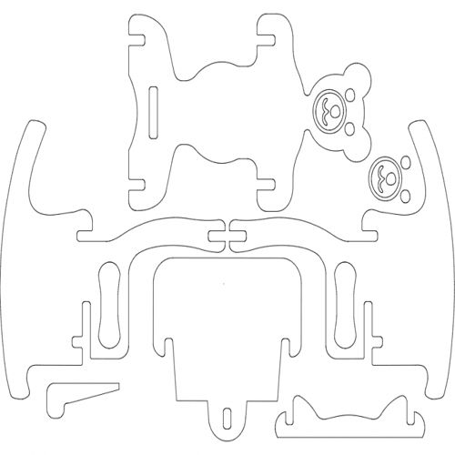 طرح tbear rocker - tbear rocker - برای دستگاه CNC چوب و لیزر (سی ان سی)
