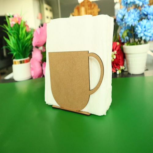 طرح لیوان چای عمودی جای دستمال برش لیزری - tea cup vertical napkin holder laser cutting ve - برای دستگاه CNC چوب و لیزر (سی ان سی)
