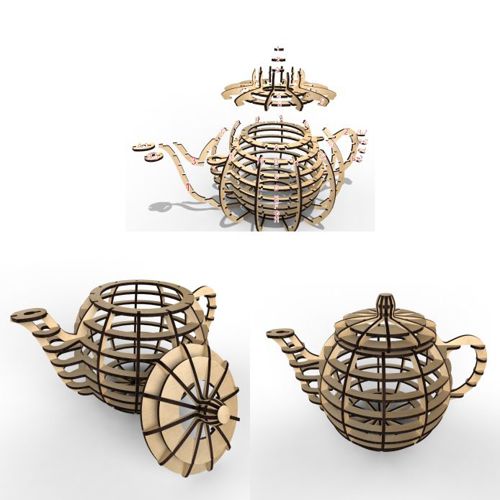 طرح سه بعدی چایخانه برای برش لیزر لیزر - tea house 3d maker layout for laser cutting - برای دستگاه CNC چوب و لیزر (سی ان سی)