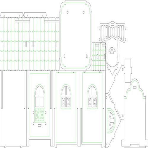طرح چایخانه برای برش لیزری - tea house layout 2 for laser cut ve - برای دستگاه CNC چوب و لیزر (سی ان سی)