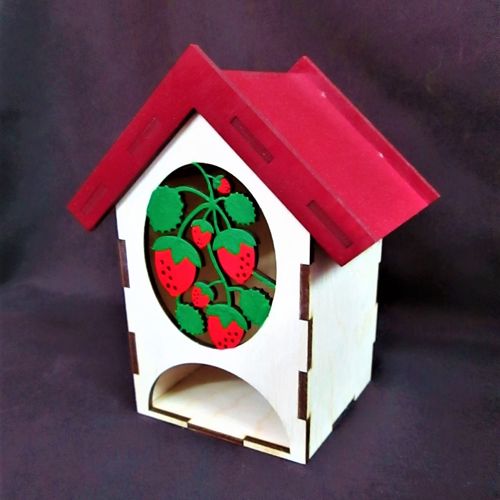 طرح جای نگهدارنده چای کیسه ای برای برش لیزری - tea house tea bag holder dispenser for laser cut ve - برای دستگاه CNC چوب و لیزر (سی ان سی)