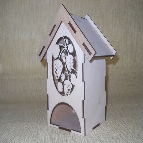 طرح چایخانه با انواع توت‌ها برای برش لیزری - tea house with berries for laser cut ve - برای دستگاه CNC چوب و لیزر (سی ان سی)
