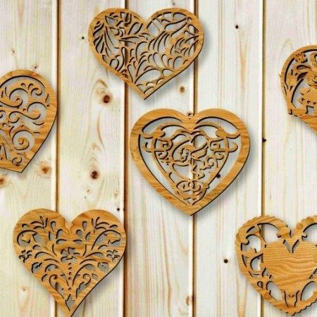 طرح الگوی تزئینی شکل قلب برای برش لیزر پلاسما - the heart shaped decorative pattern for laser cut plasma - برای دستگاه CNC چوب و لیزر (سی ان سی)