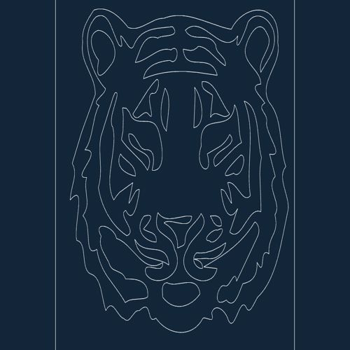 طرح ببر - tiger 1 - برای دستگاه CNC چوب و لیزر (سی ان سی)