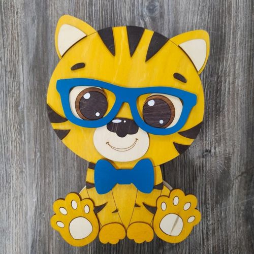 طرح جعبه هدیه توله ببر برای برش لیزری - tiger cub gift box for laser cut ve - برای دستگاه CNC چوب و لیزر (سی ان سی)