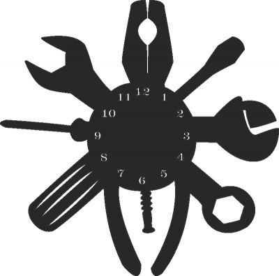 طرح ابزار ساعت دیواری - tools wall clock - برای دستگاه CNC چوب و لیزر (سی ان سی)