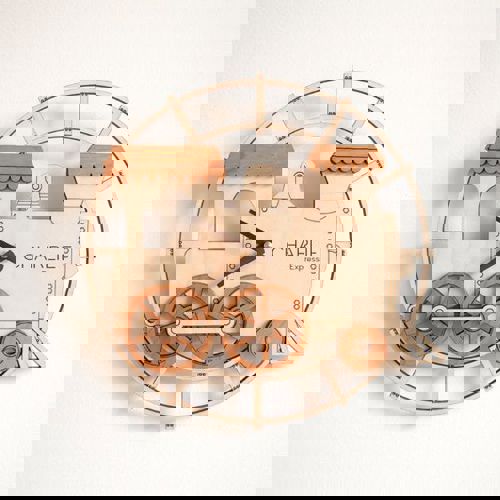 طرح الگوی ساعت دیواری به شکل قطار برای برش لیزری - train shape wall clock template for laser cut ve - برای دستگاه CNC چوب و لیزر (سی ان سی)